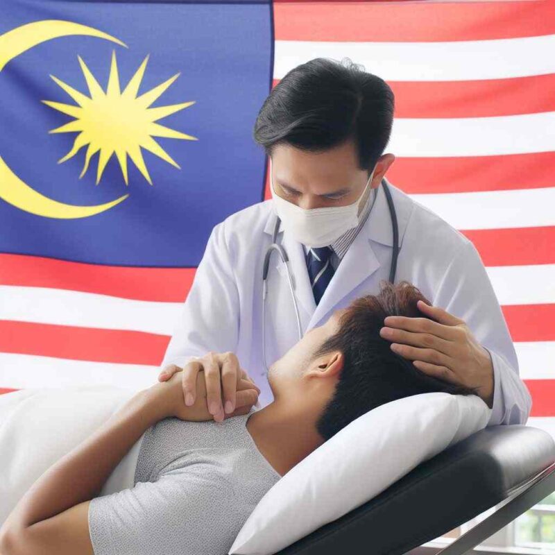 A cardiologist from Panatai hospital Malaysia comforting a patient (illustration)